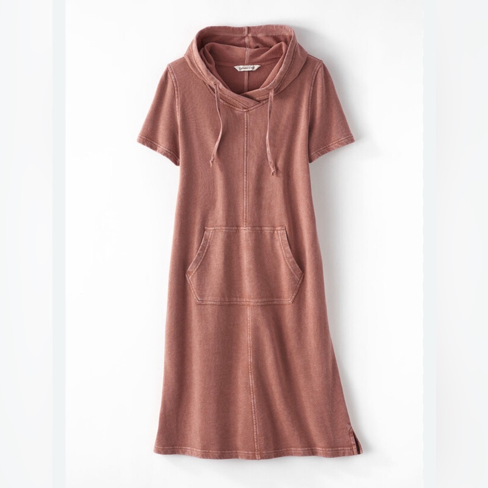 Coldwater Creek Fresh Breezes Fleece Hooded Dress L